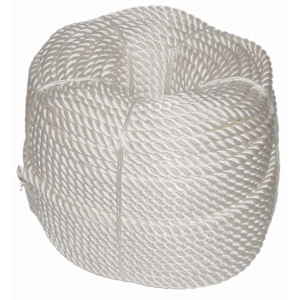 Very strong synthetic 3-strand white nylon/fibre rope with excellent shock absorption properties. Nylon Rope White 3-Strand