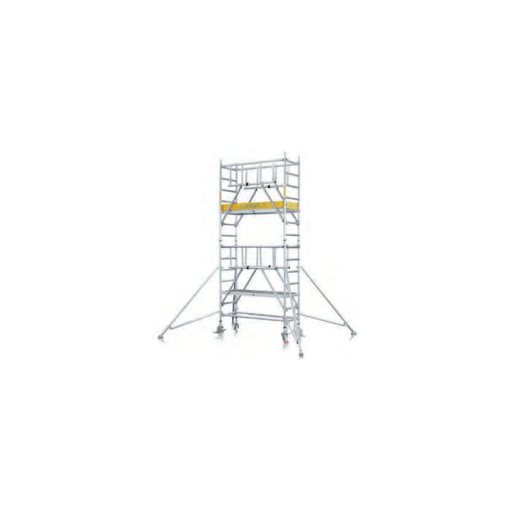 S-PLUS mobile scaffold tower with stabilisers, single platform width Z600