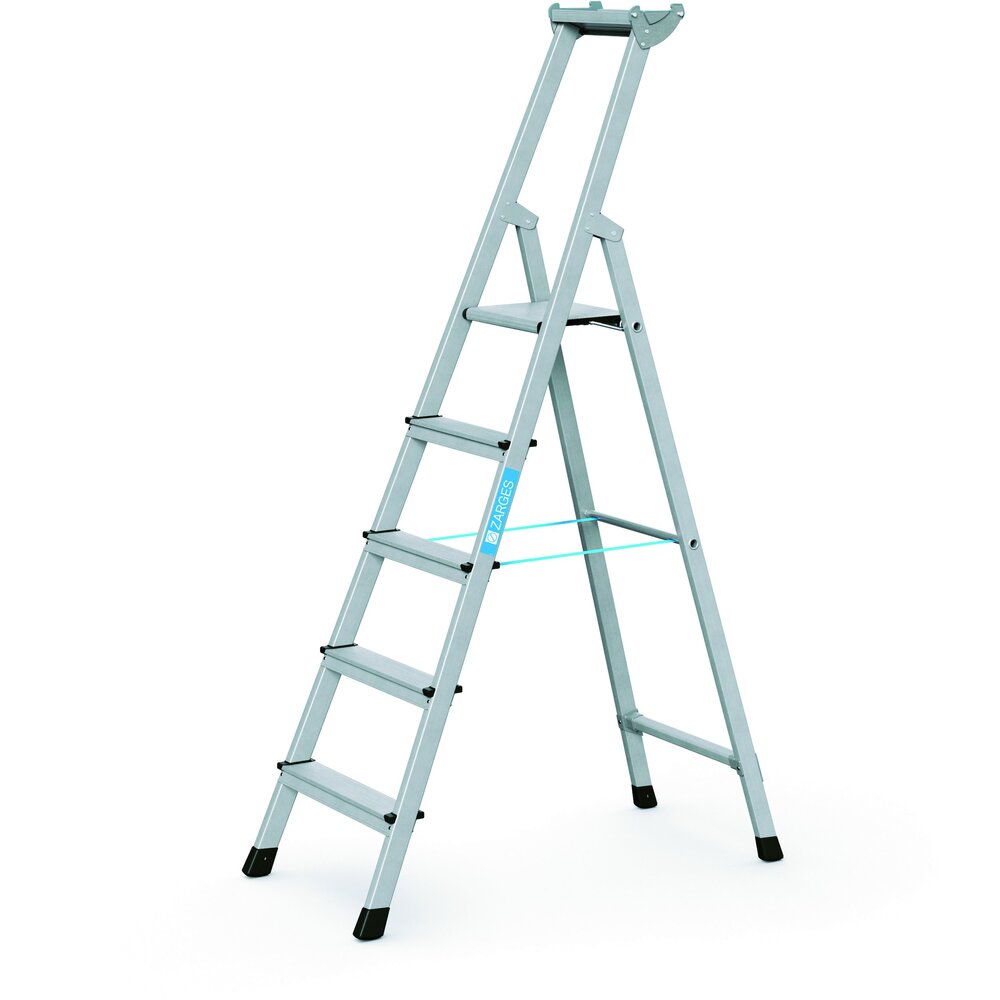 Seventec S stepladder with treads and safety platform.